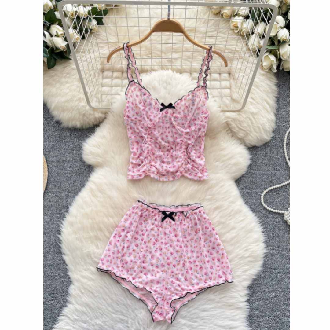 Romper Floral Print - Ensembles douillets et fins pour femmes,