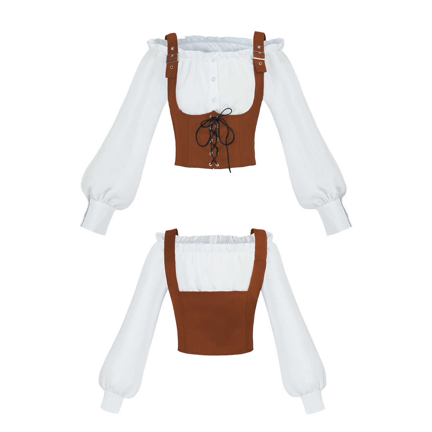 Blouse Off Shoulder - Ensemble de costume Renaissance en deux