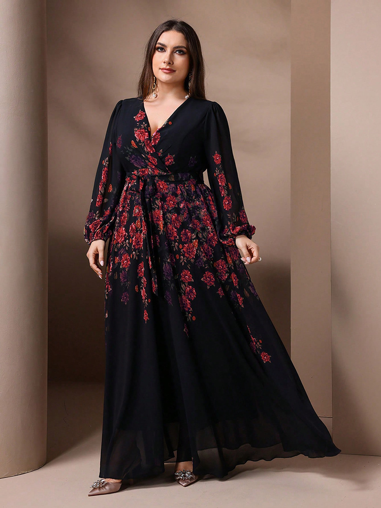 Romper Floral Print - TOLEEN-Robe longue à manches longues et