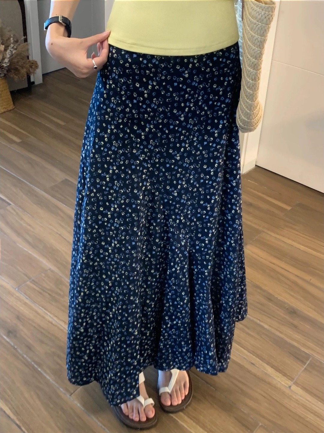 Jupe midi évasée à imprimé flo - Midi Skirt Floral avis et prix