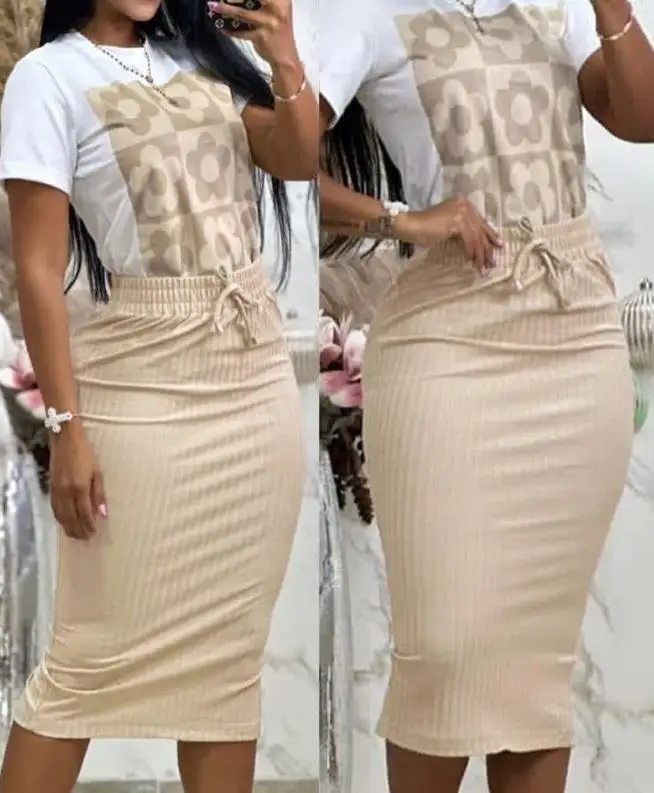 Ensemble haut et jupe fendue a - Romper Floral Print avis et prix