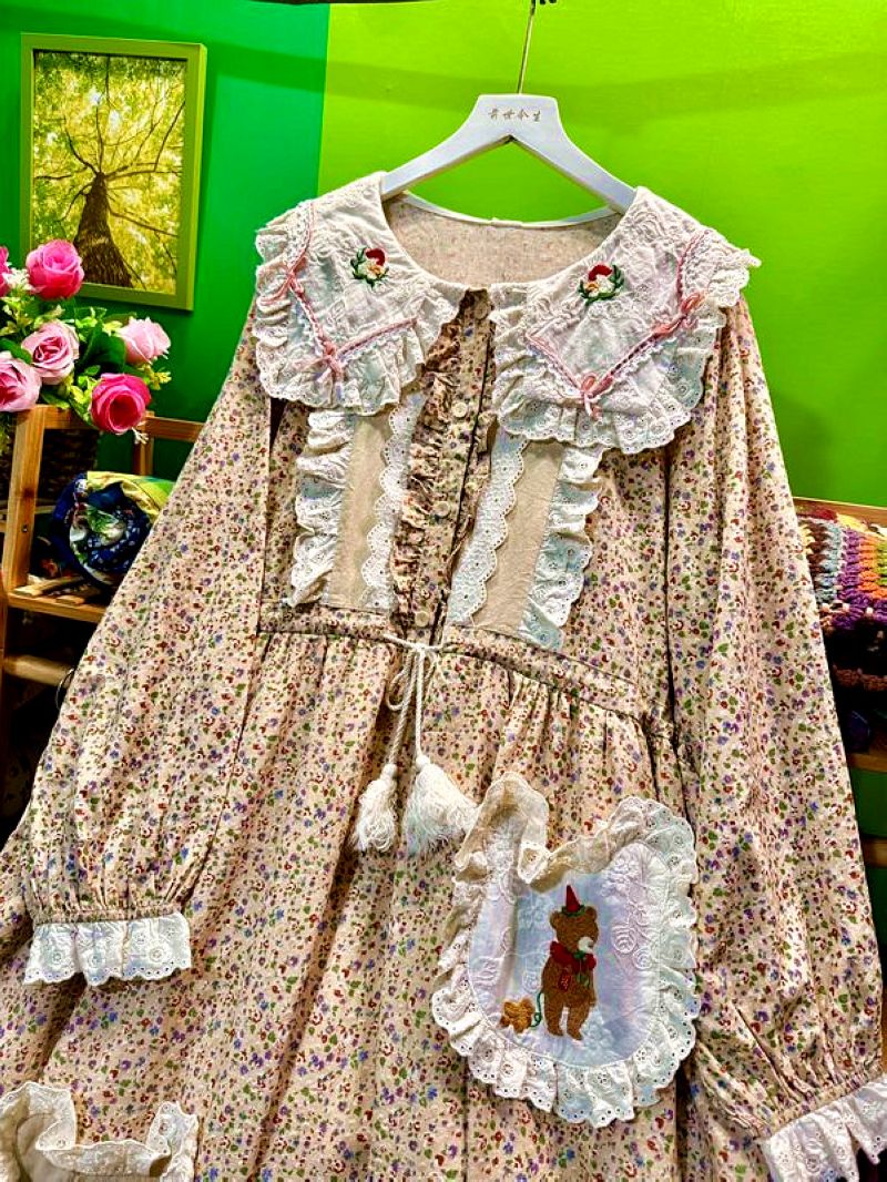 Robe mi-longue en coton et den - Midi Skirt Floral avis et prix
