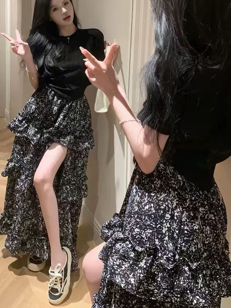 Jupe mi-longue à imprimé flora - Midi Skirt Floral avis et prix